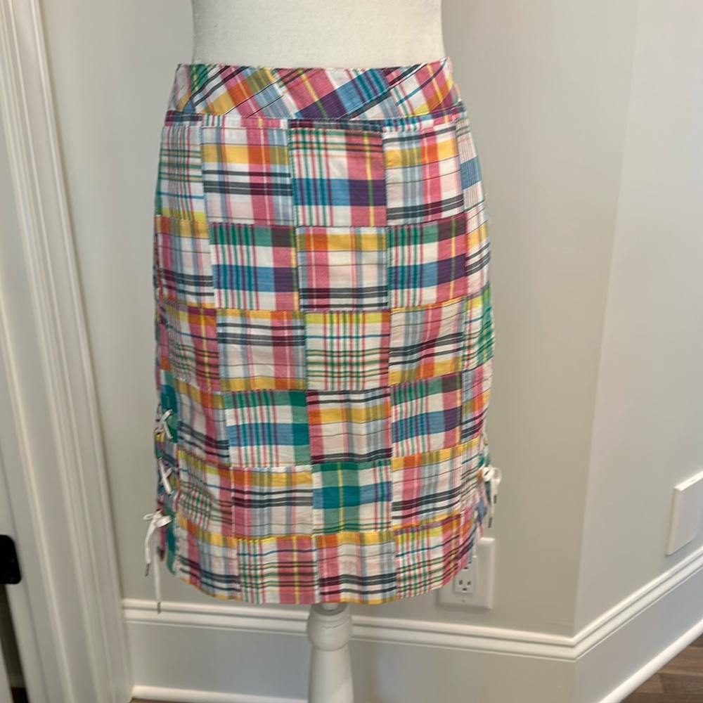 Talbots Check Patchwork Plaid Fully Lined A-line Skirt. Size 4